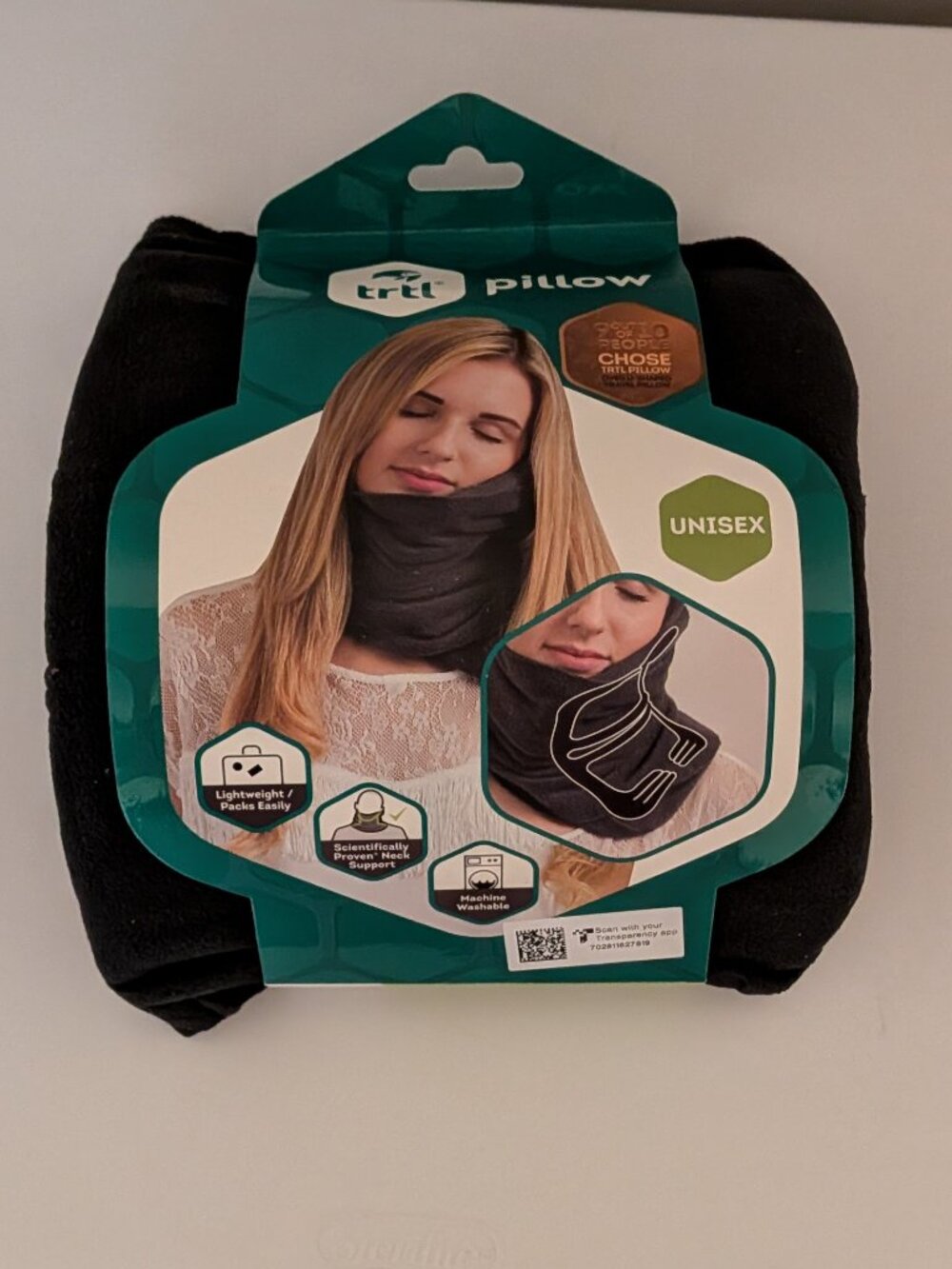 Trtl Travel Pillow, Black, NWT - Picture 2 of 3